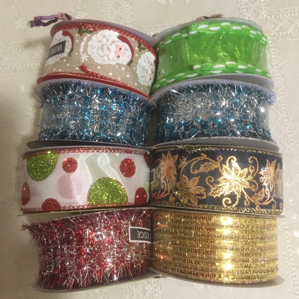 🆕 Ribbon Lot 8 Rolls, each roll sized  1 1/2” x 10 yd